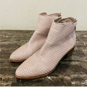 Ron White Woven Leather Ankle Boots